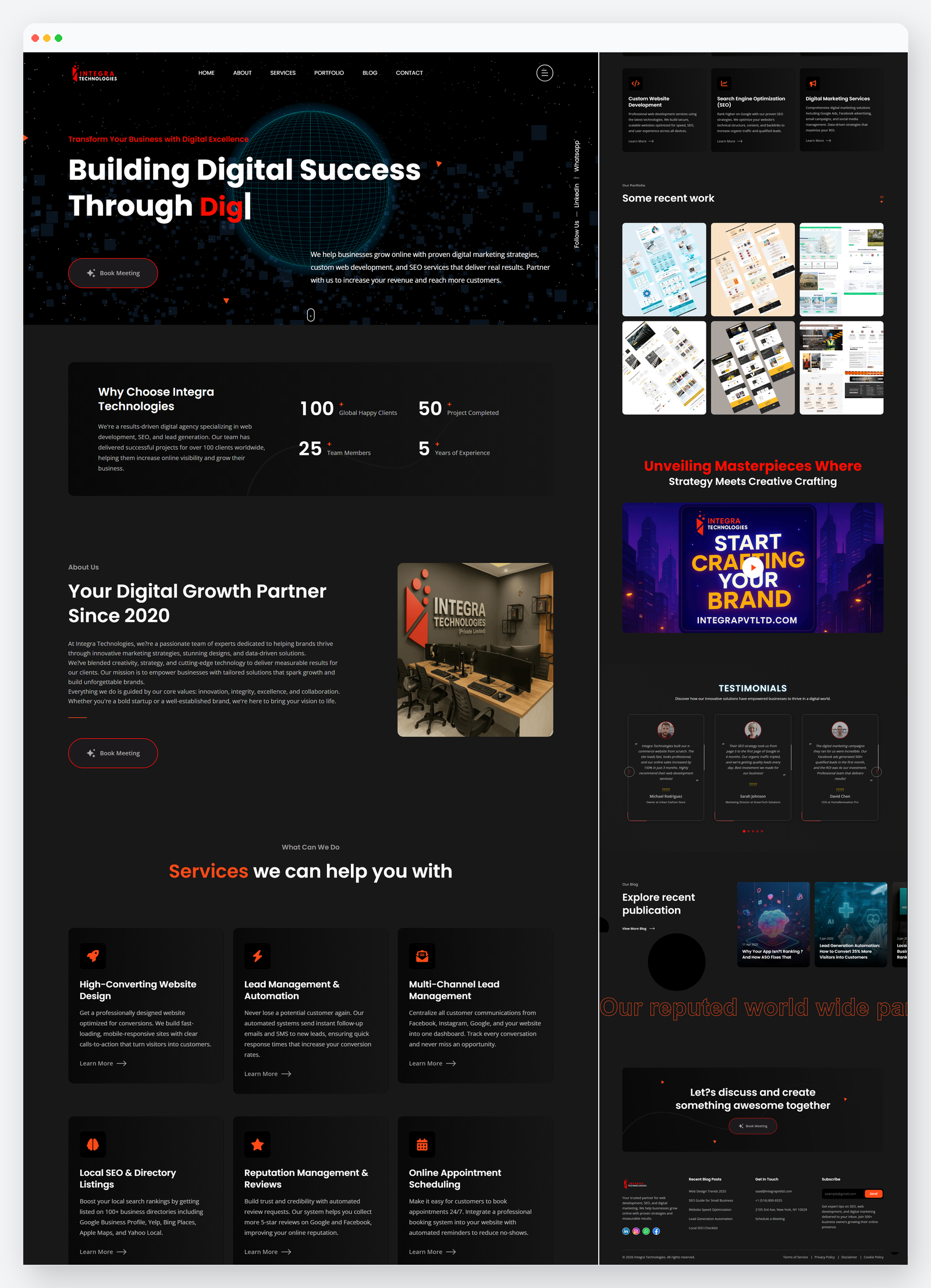 Integra Technologies Web Platform